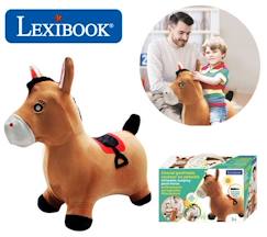 Jouet-Porteur - LEXIBOOK - Cheval Sauteur Gonflable en Peluche - Design 2-en-1 - Housse amovible - Pour Enfant