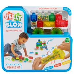 Jouet-Blocs de construction - GOLIATH - Jelly Blox Vroom Truck Kit - Blocs souples avec voitures! Dès 2 ans