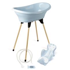 Puériculture-Pack baignoire THERMOBABY VASCO 5 en 1 Fleur bleue - Fabriqué en France