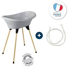 Puériculture-THERMOBABY Kit baignoire VASCO Gris charme : baignoire + pieds + tuyau de vidange