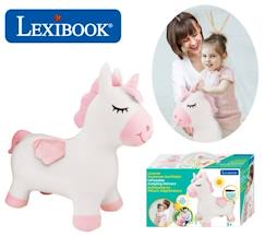 Jouet-Porteur - LEXIBOOK - Licorne Sauteuse Gonflable en Peluche - Housse Amovible - Pour Enfant à partir de 3 ans