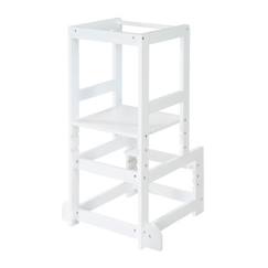 Chambre et rangement-ROBA Tour d'Apprentissage - Escabeau Sûr pour Enfants - Idéal comme Aide de Cuisine - Supporte jusqu'à 80 kg - Blanc