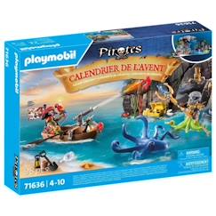 Jouet-PLAYMOBIL 71636 Calendrier l'Avent Pirate, 24 surprises, 98 pièces, Dès 4 ans