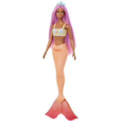 Jouet-Barbie-Poupées Sirènes avec cheveux et nageoire colorés et serre-tête HRR05