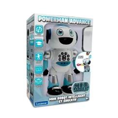 Jouet-Lexbook - Robot Programmable Powerman Advance - Quiz, Musique, Jeux, Histoires - Avec télécommande - Blanc et Bleu