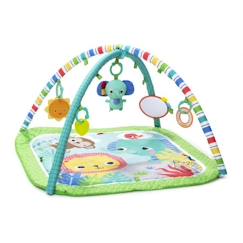 Jouet-BRIGHT STARTS Tapis d'éveil et d'activités Jungle Vert, 5 jouets inclus et détachables, Arche de jeu pliable