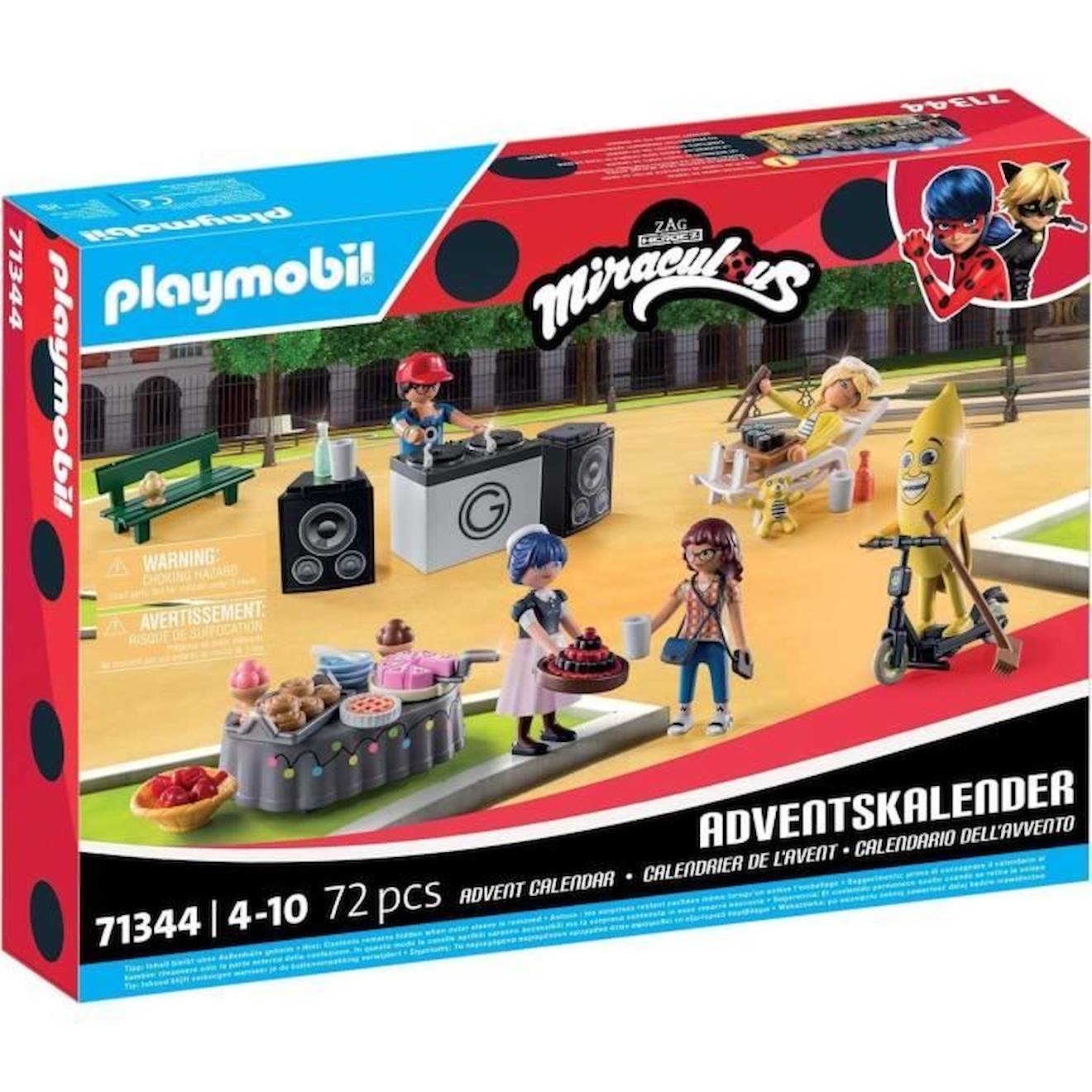 PLAYMOBIL - Playmobil 71344 Calendrier De L'avent Miraculous, 24 Surprises, 72 Pièces, Dès 4 Ans Bleu