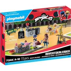 Jouet-PLAYMOBIL 71344 Calendrier de l'Avent Miraculous, 24 surprises, 72 pièces, Dès 4 ans