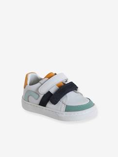 Chaussures-Chaussures bébé 17-26-Baskets bébé garçon cuir à scratchs