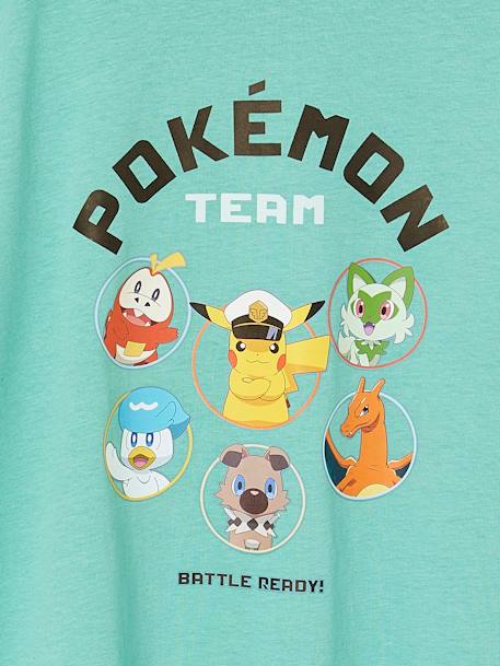 Teeshirt Pokémon Captain Pikachu vert sauge 3 - vertbaudet enfant 