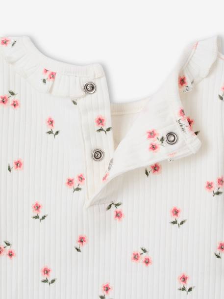 T-shirt bébé en maille côtelée manches longues bleu ciel+rose pâle 8 - vertbaudet enfant 