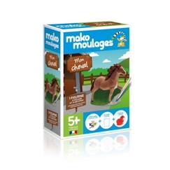 Jouet-Moulage en plâtre - MAKO MOULAGES - Mon cheval - Blanc - Bleu - Enfant