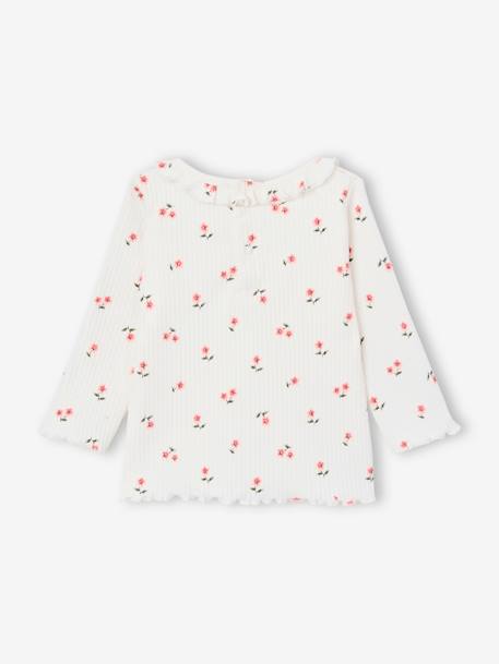T-shirt bébé en maille côtelée manches longues bleu ciel+rose pâle 9 - vertbaudet enfant 