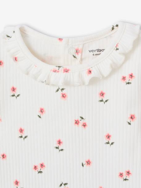 T-shirt bébé en maille côtelée manches longues bleu ciel+rose pâle 7 - vertbaudet enfant 