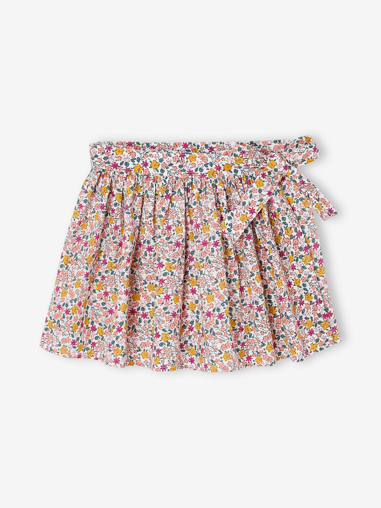 Jupe-short imprimée fille écru