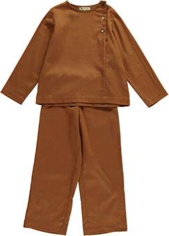 -Pyjama enfant - LAO - Coton 100% biologique - Style hiver - Couleur toffee - Garçon