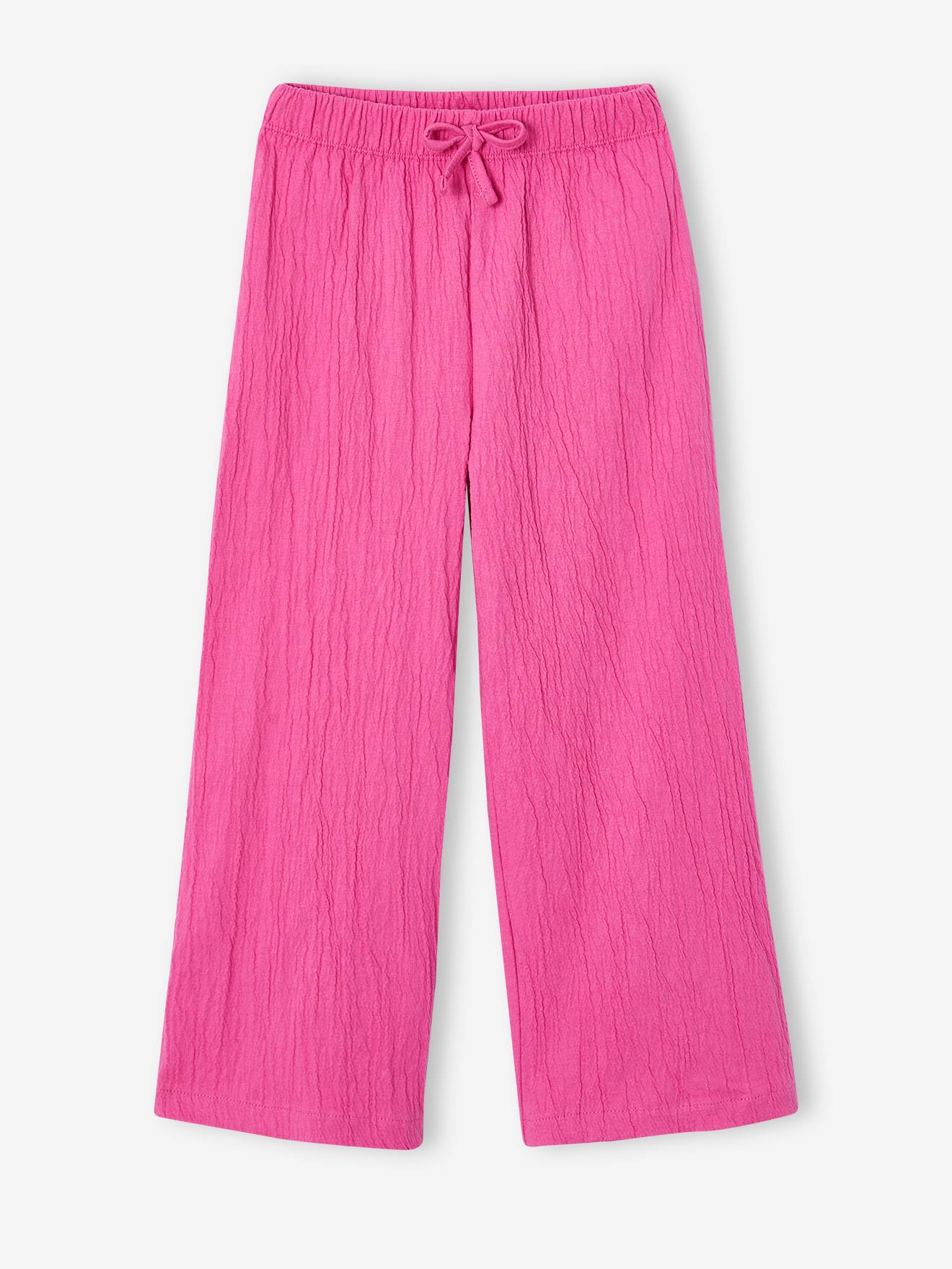 Pantalon fille legging large pivoine