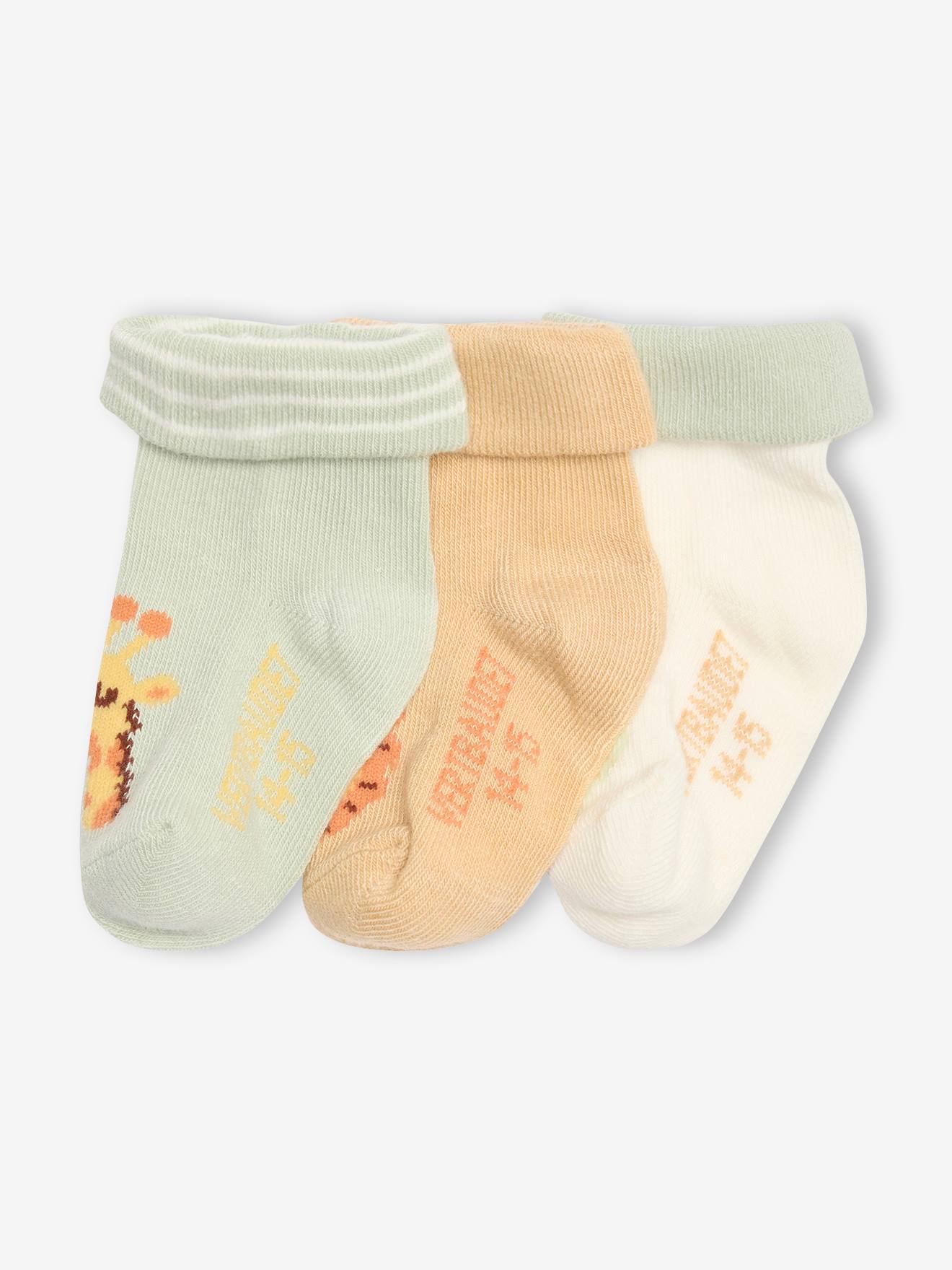 Lot de 3 paires de chaussettes savane bébé assorties