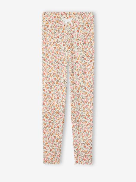 Fille-Pantalon-Legging imprimé en maille côtelée fille