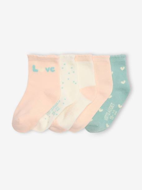 Bébé-Lot de 5 paires de chaussettes "love" bébé