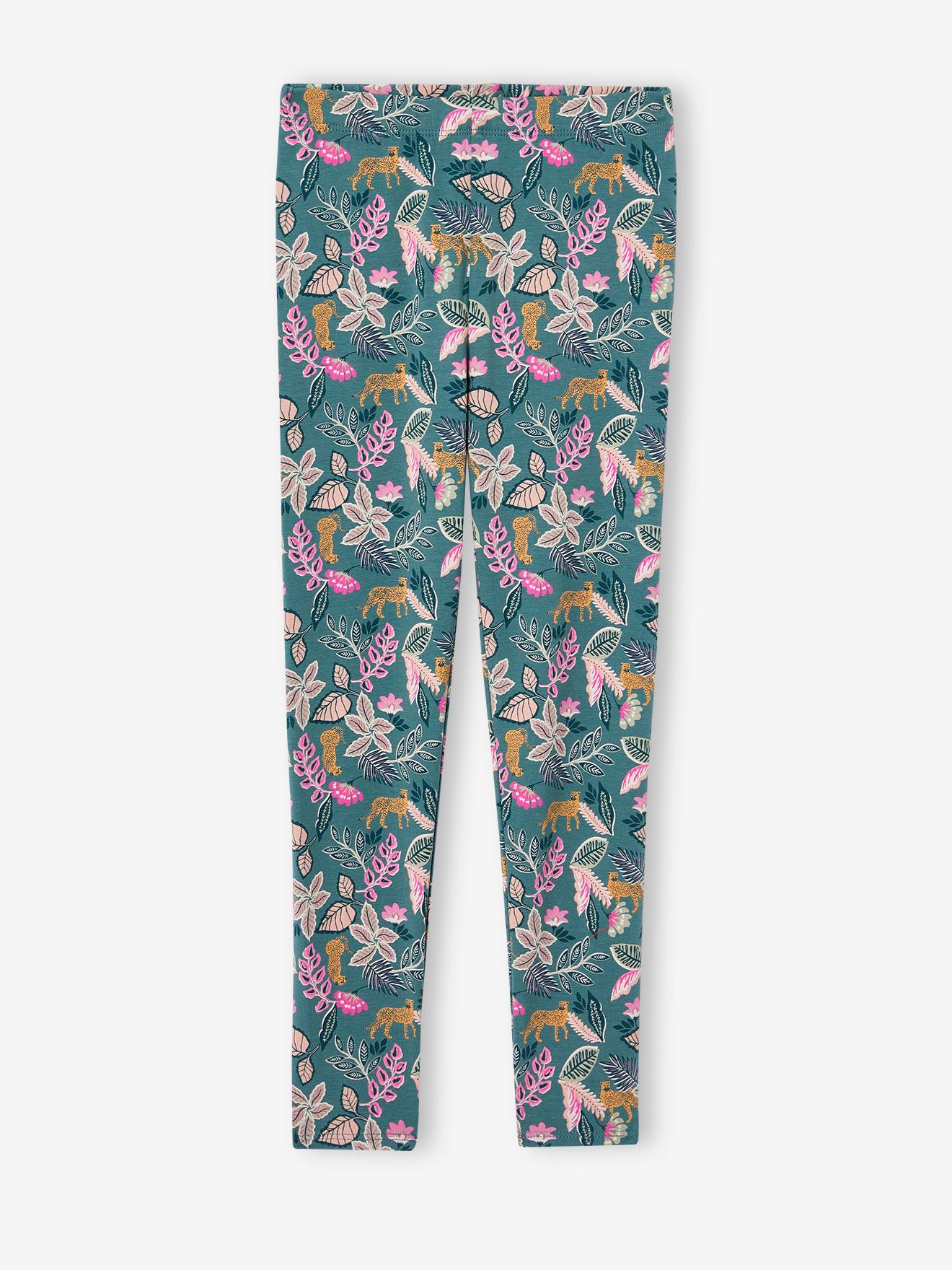 Legging imprimé fille vert imprimé