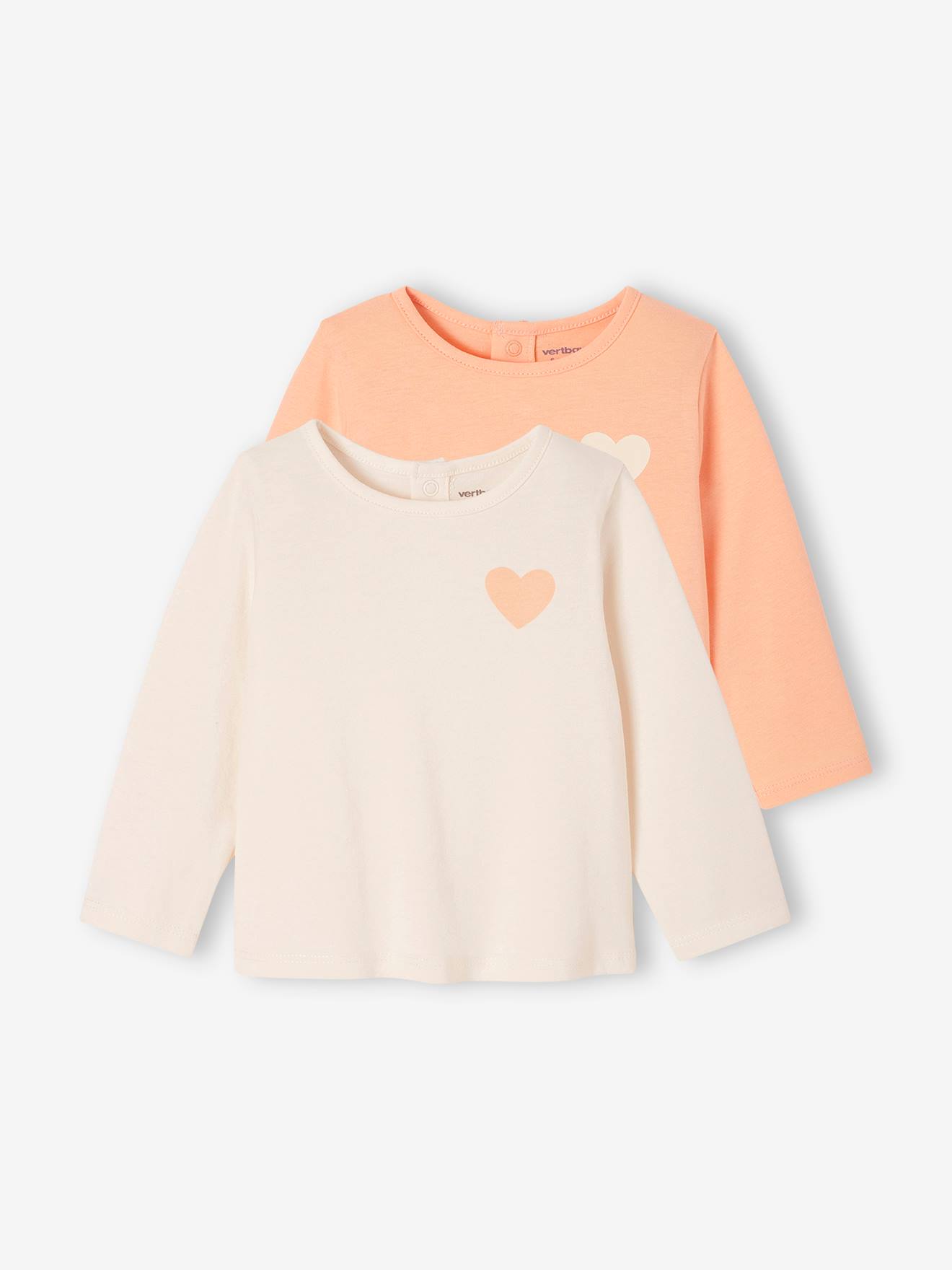 Lot 2 t-shirts BASICS bébé écru