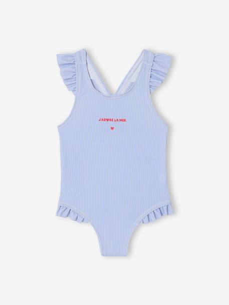 Bébé-Maillot de bain, accessoires de plage-Maillot de bain 1 pièce rayé bébé fille