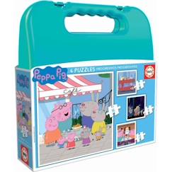 Jouet-Puzzle Progressif Peppa Pig - Malette de 4 puzzles - 12 à 25 pièces - Educa