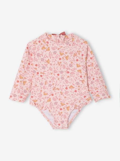 Bébé-Maillot de bain, accessoires de plage-Maillot de bain anti-UV à manches longues bébé fille