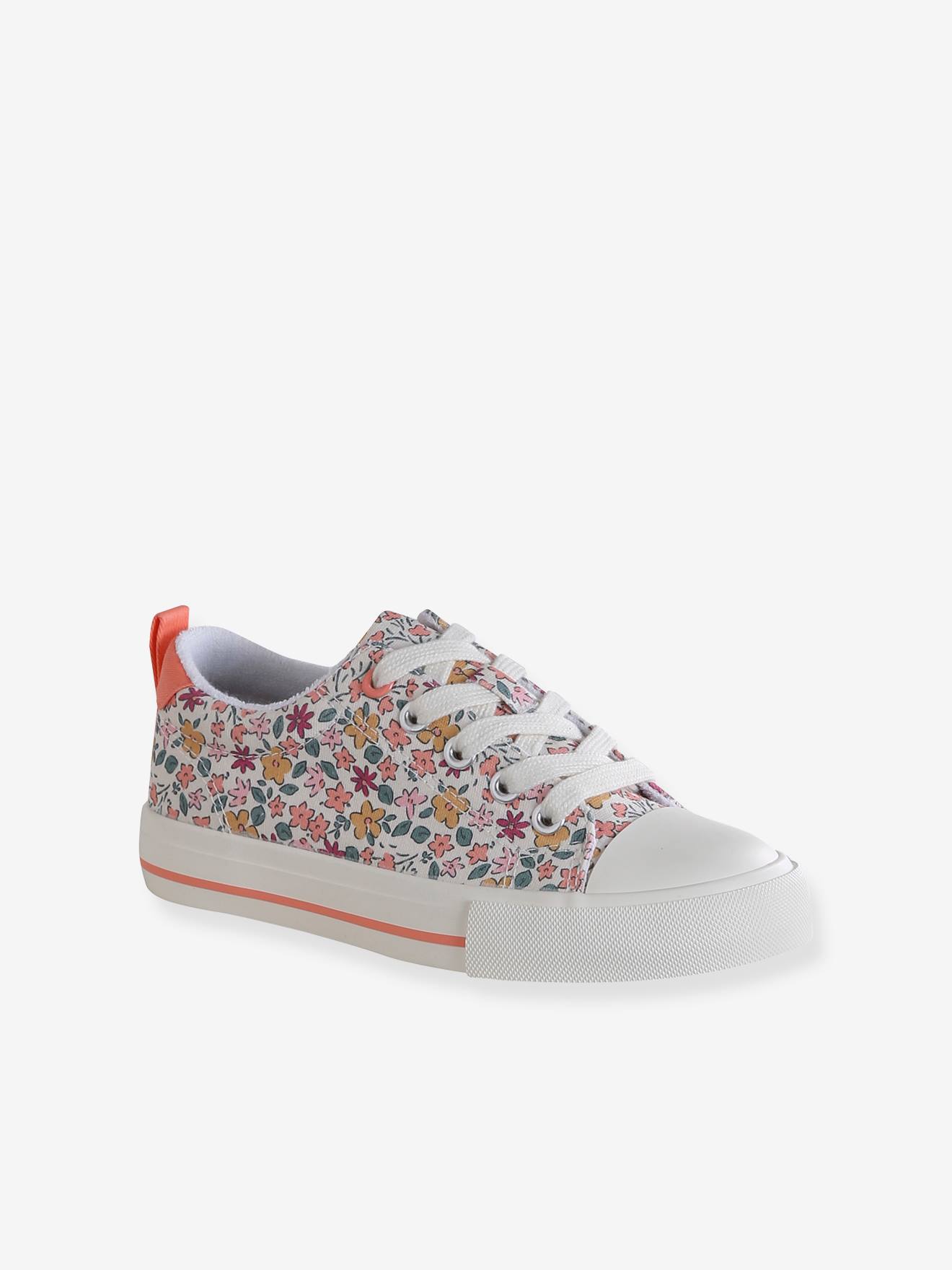 Baskets fille en toile fantaisie rose imprimé