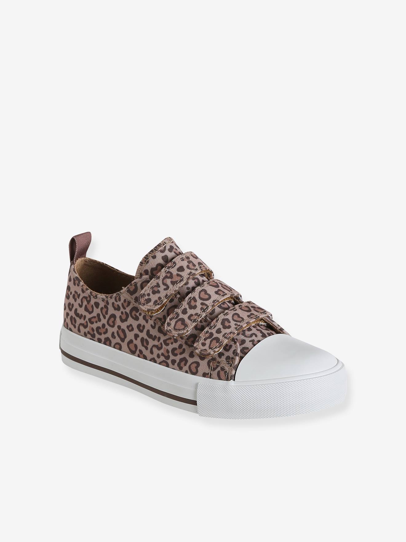 Baskets scratchées toile imprimée enfant beige imprimé