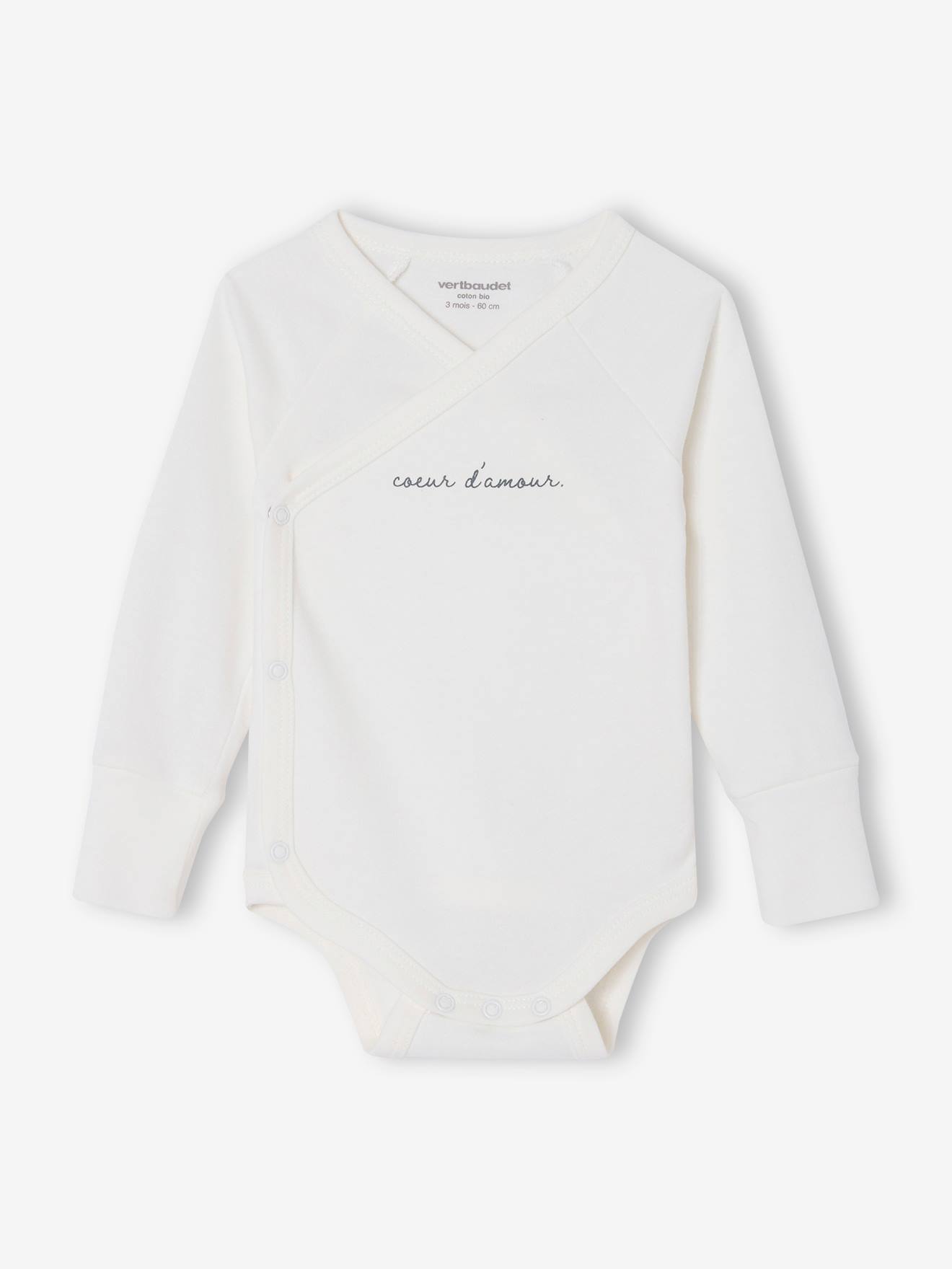 Lot De 5 Bodies Manches Longues évolutifs Vertbaudet - Ouverture Naissance, Coton Bio - Motifs Assortis