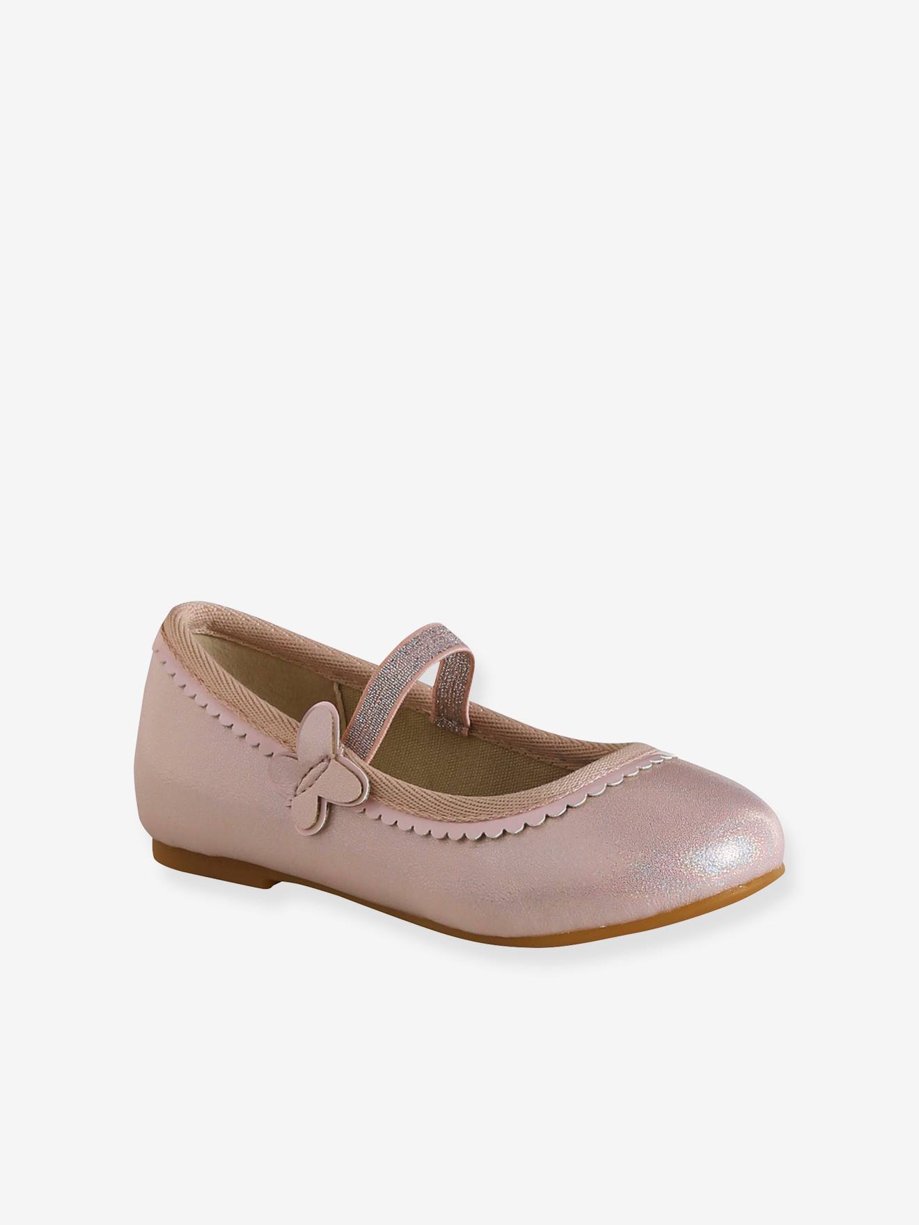 Ballerines pailletées enfant collection maternelle rose pâle