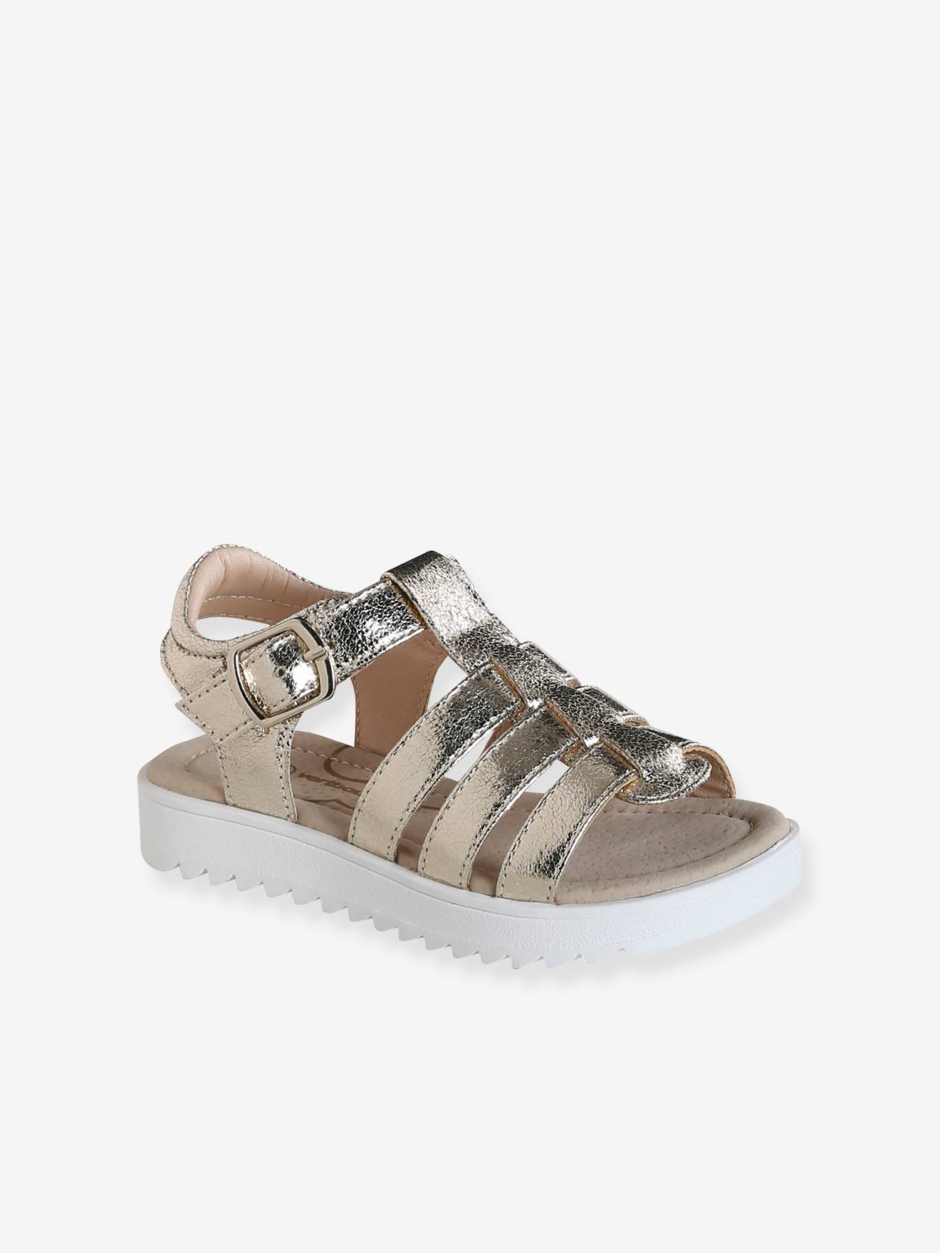 Sandales enfant fille multi-brides collection maternelle or