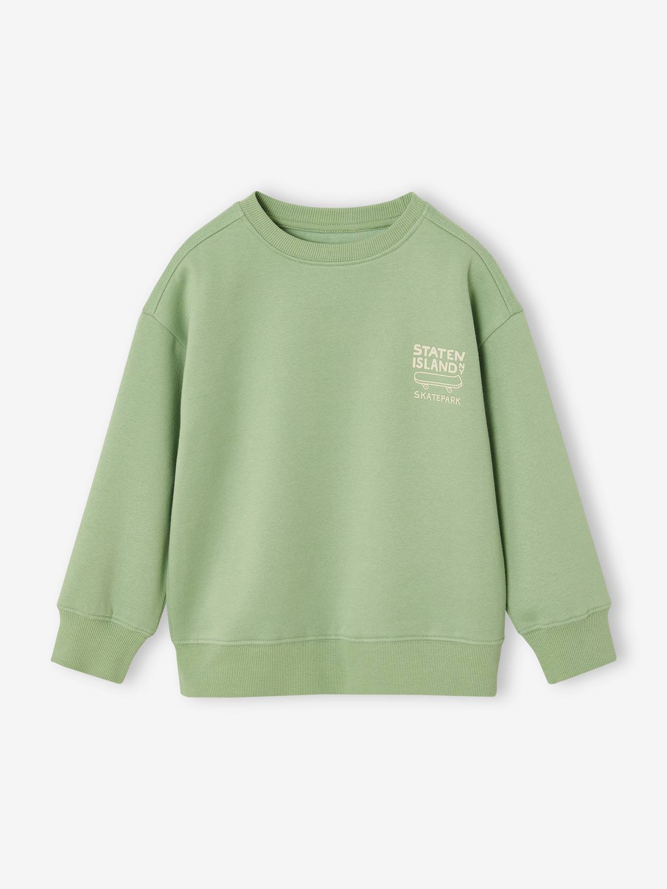 Sweat couleur motif poitrine Basics garçon pistache