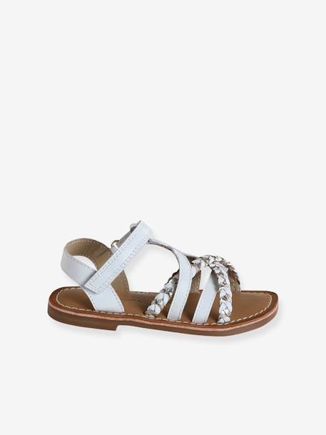 Sandales scratchées cuir enfant collection maternelle blanc+lot bleu 2 - vertbaudet enfant 
