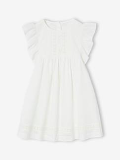 -Robe de cérémonie en broderie anglaise fille