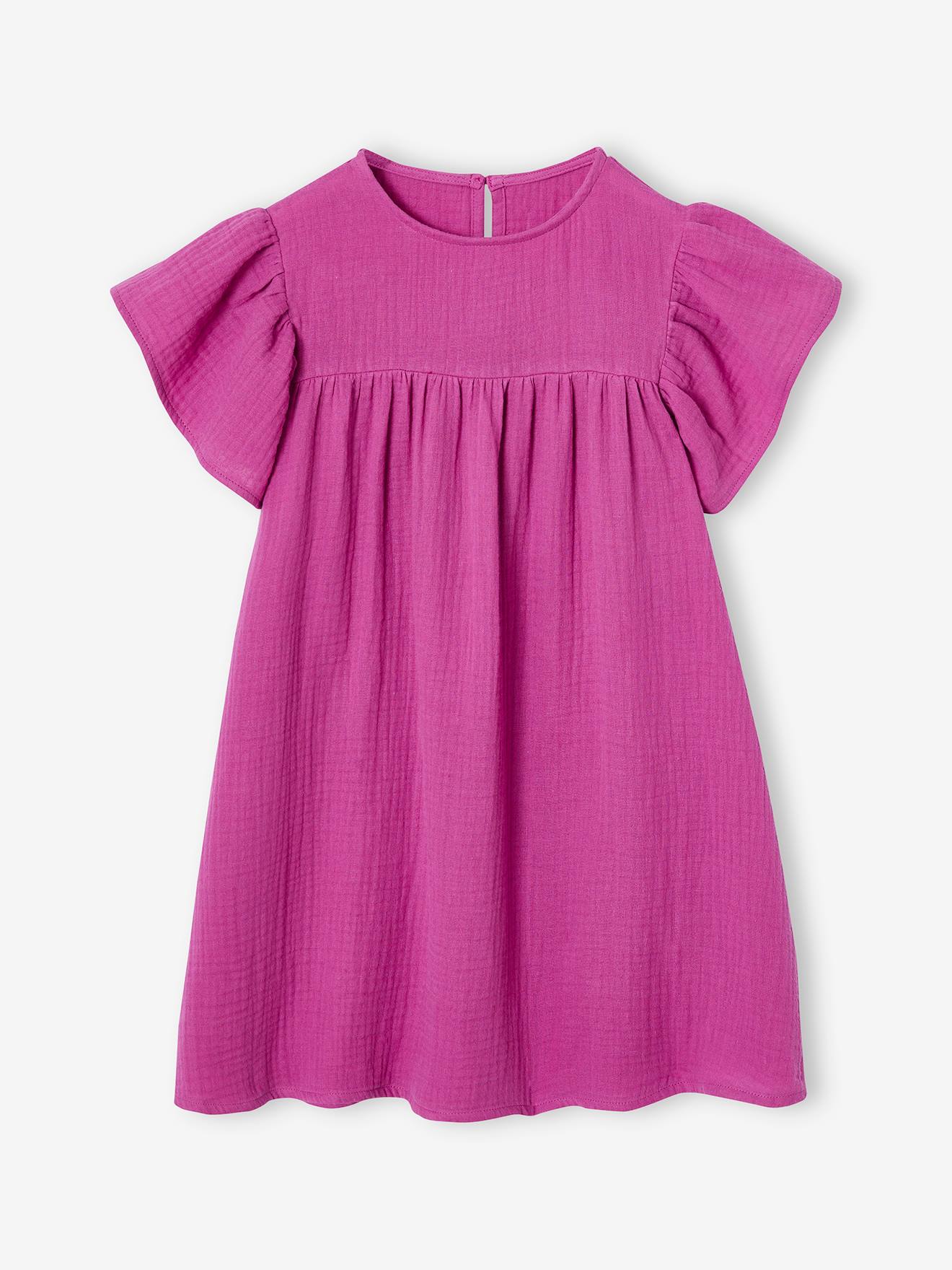 Robe en gaze de coton fille violet