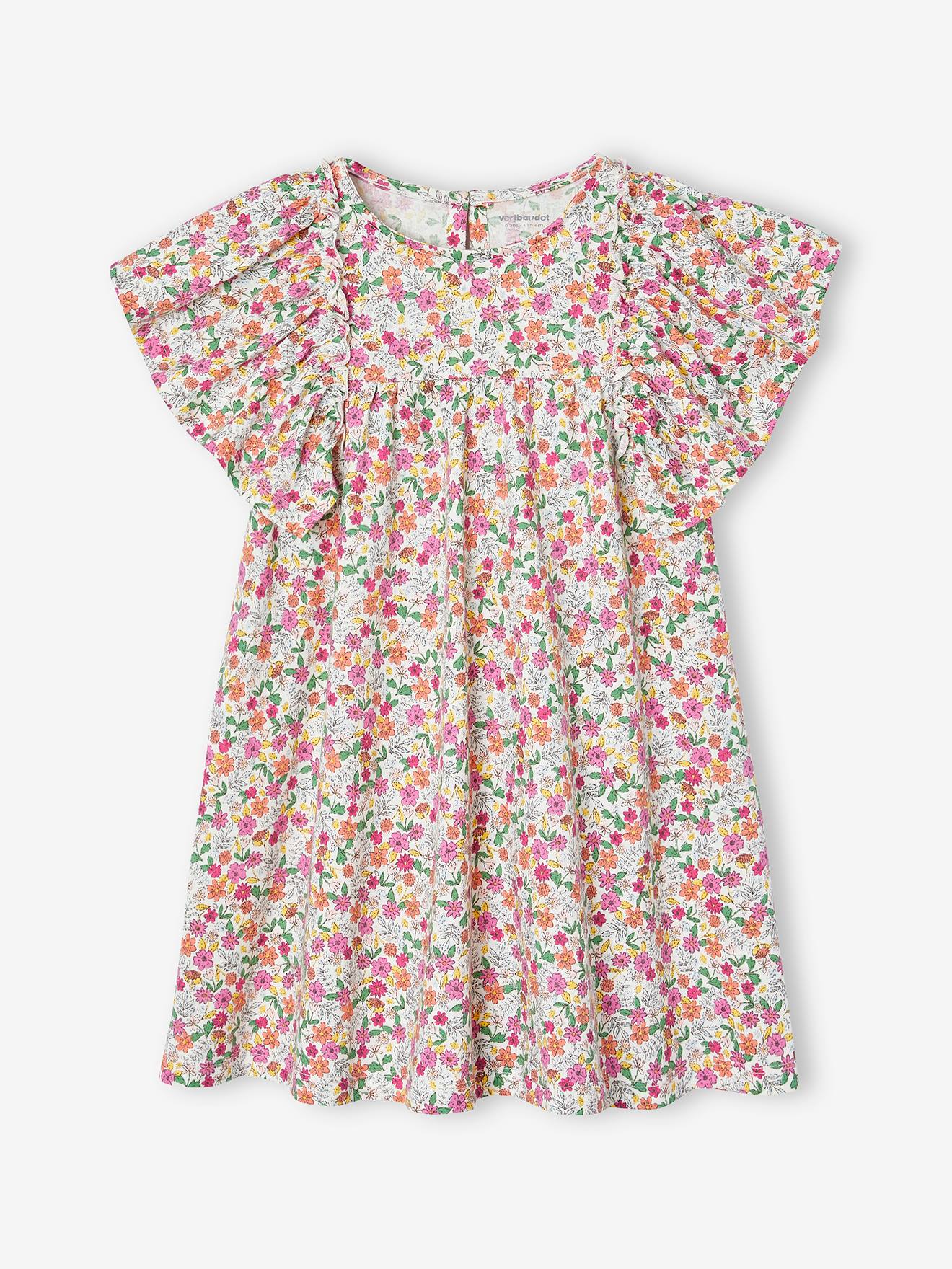 Robe imprimée fleurs fille multicolore