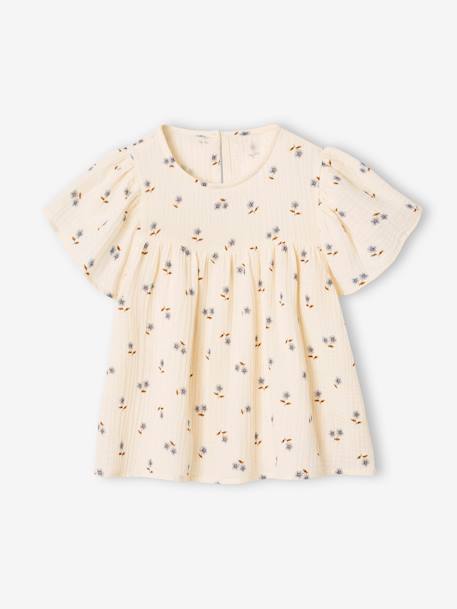 Fille-Blouse en gaze de coton bio fille manches papillon