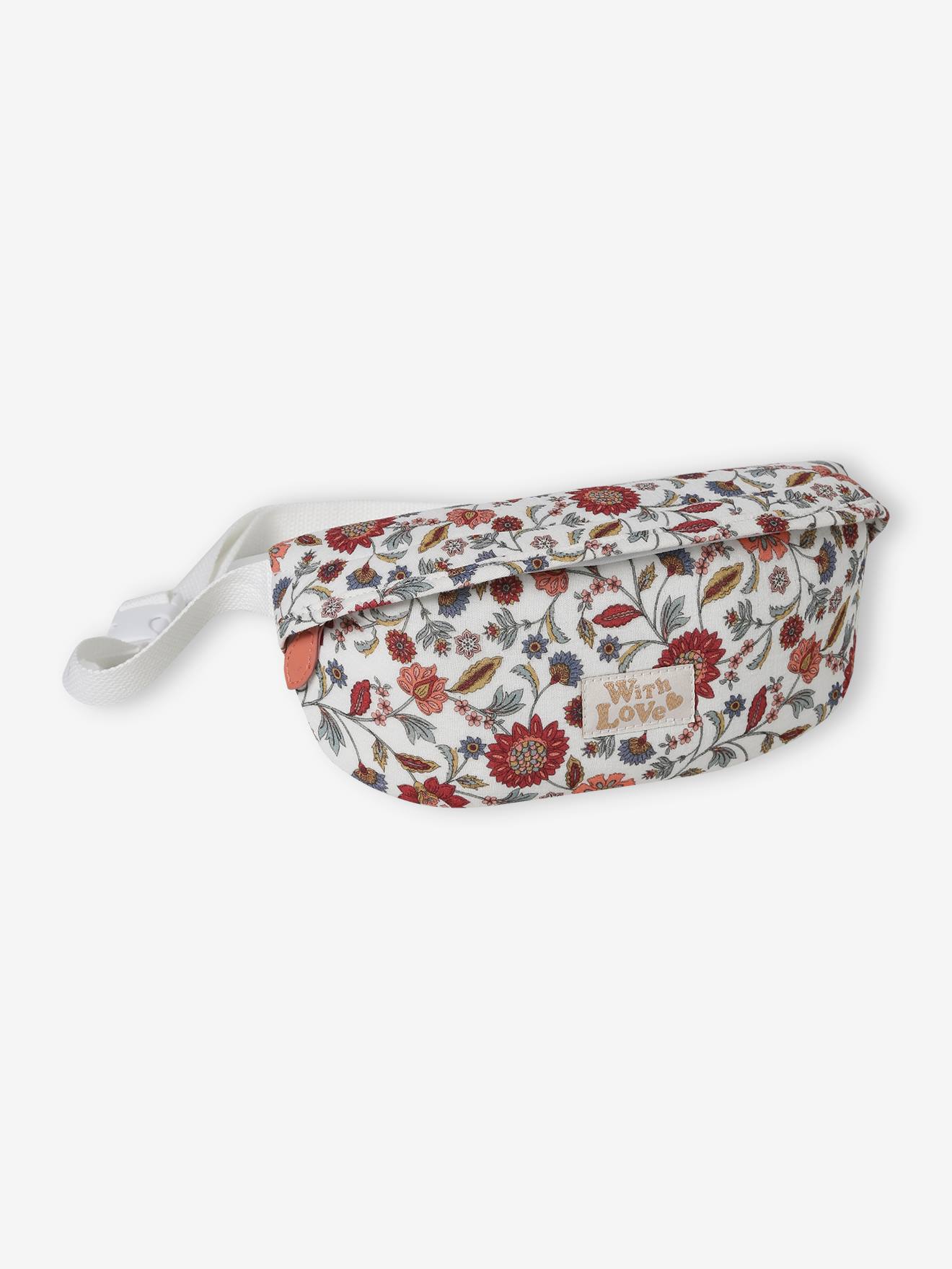 Sac banane fille imprimé petites fleurs écru imprimé