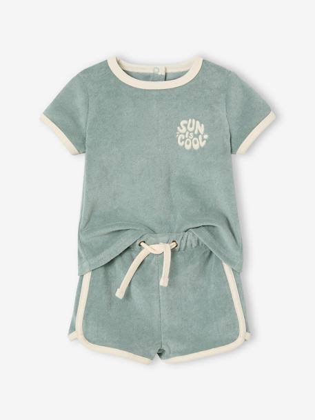 Bébé-Ensemble bébé tee-shirt + short en éponge