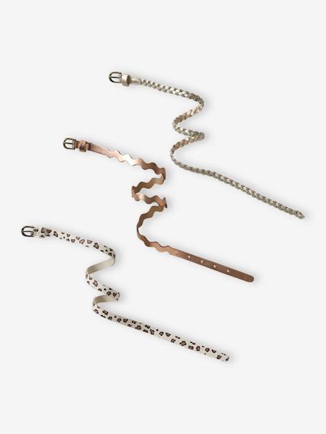 Fille-Lot de 3 fines ceintures fille