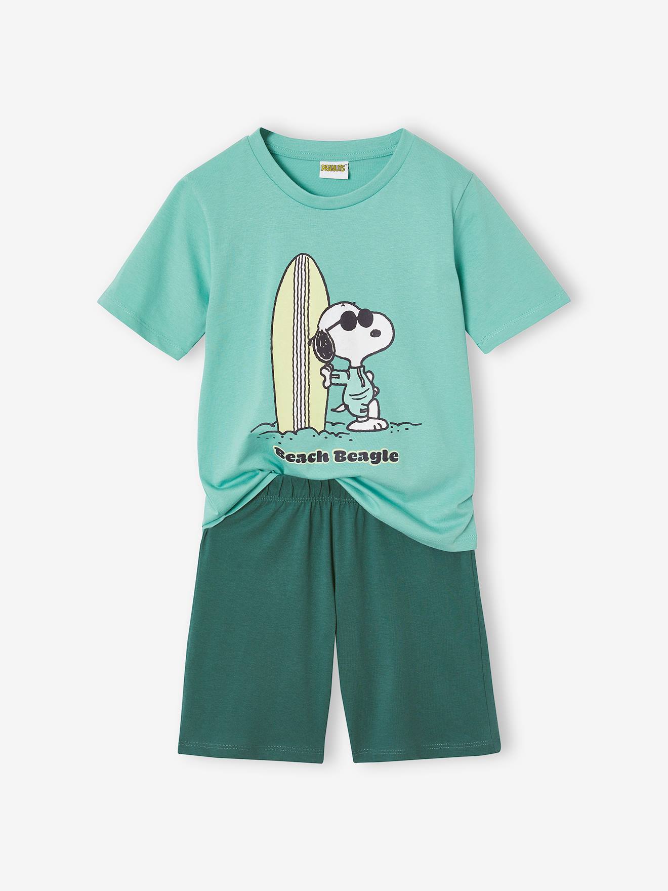 Pyjashort Peanuts Snoopy Surf vert émeraude
