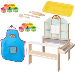 Jouet-Marchande Enfant ROBA x Play-Doh avec 6 Pots de Pâte à Modeler + Tablier Imperméable et Accessoires - Jouet Créatif dès 3 Ans