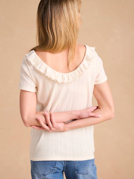 Tee-shirt De Grossesse Et Allaitement Brodé ENVIE DE FRAISE - Forme Blouse, Manches Bouffantes