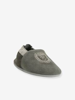 -Chaussons élastiqués en cuir souple bébé