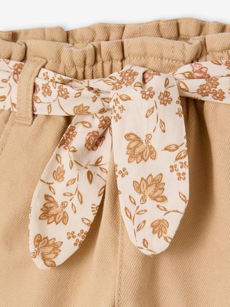 Pantalon paperbag bébé avec ceinture cappuccino+lichen+vieux rose 4 - vertbaudet enfant 