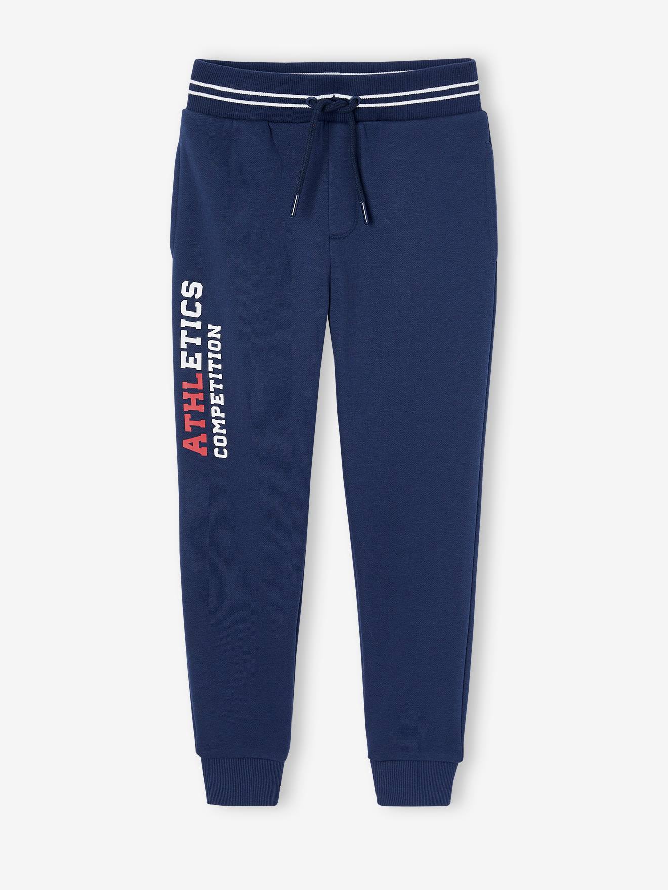 Pantalon jogging sport en molleton garçon marine