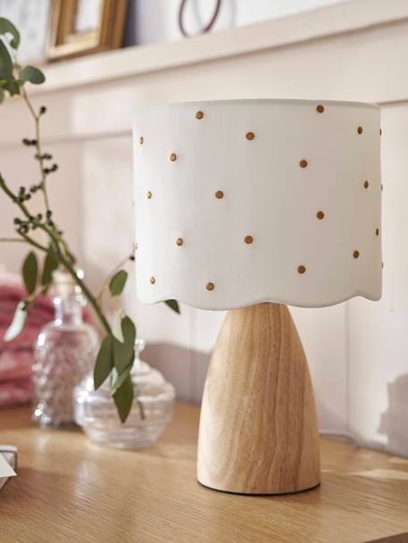 Vertbaudet - Lampe de chevet pois brodés écru